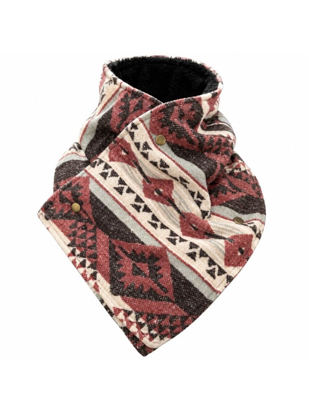 Western Cowl Neck Warmer Scarf Southwestern Fleece Black Minky Cowgirl Ranch